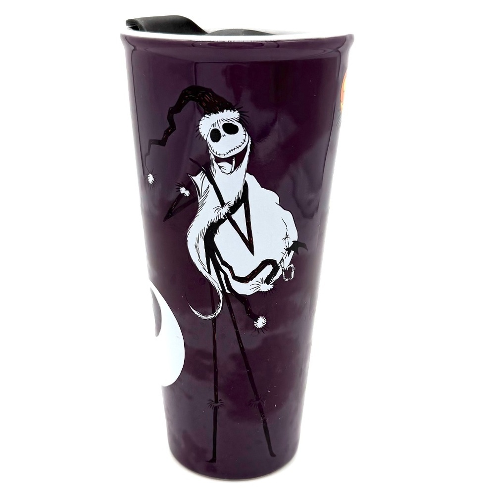 Nightmare Before Christmas Disney Travel Cup Mug W/Lid Jack Skellington  7-3/4”H